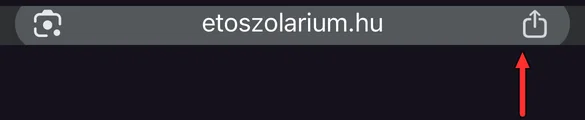 A Chrome felső címsora, jobb szélén a megosztás ikonnal